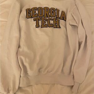 Champion White Georgia Tech Crewneck Sweater